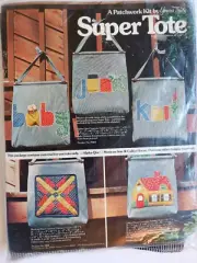 Vintage 1977 Yours Truly Patchwork Super Tote Kit Calico House Retro Bag 18x18x4