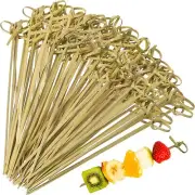 Meanplan 2000 Pcs Bamboo Cocktail Picks 4.72 Inch Bamboo Skewers Handmade Bam...