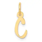 14k Small Slanted Block Letter C Initial Charm Bracelet Necklace