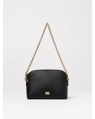 Dolce & Gabbana Chain Strap HalfMoon Clutch Women Black Mini Bags
