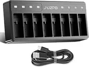 JYJZPB Eight-Slot Fast-Charging Battery Charger, Fully Compatible for GoPro Hero9 GoPro Hero10, GoPro Hero11, GoPro Hero 12 Battery Charger (with Type C Cable)