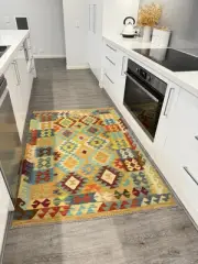 Hand Woven Afghan Wool Kilim, Size: 180 X 125 cm, Flat Woven Handmade Floor Rug
