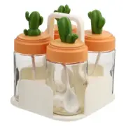 4 Pcs Cactus Sugar Container Spice Jar Seasoning Bottles Condiment Containers