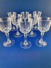 cristal d'arques 8 cordials Avignon glasses new in box 1 1/3oz 50ml France 1982