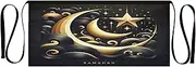 [Joitme] Celestial Crescent Waves Gold Apron Waitress, Bar Aprons for Men, Mens Apron, Celestial Crescent Waves Gold