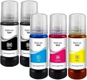 T544 544 Dye Ink, 70ml Printer Refill Ink Kit - Compatible with Epson L3150 L3110 L3100 L3210 L3250 L1110 5190(5pcs)