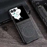 Magsafe Slim Shockproof Phone Case for Motorola Razr 50 Razr 50Ultra Leather + Hard PC Shell Ultra Thin Cover Black Razr 50 Ultra