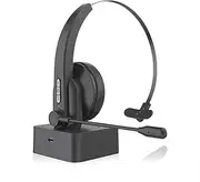 OY631 Single Ear Headset Headphones with Microphone Noise C ling Head-Mounted Headphone for Cell Phones PC Tablet Black One Size