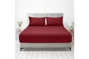 LINENOVA 1000tc Deep Pocket Fitted Sheet (Burgundy)