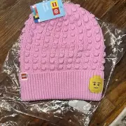 Youth LEGO Minifigure Patch Beanie Hat LEGO® Collection Pink New With Tag In Bag
