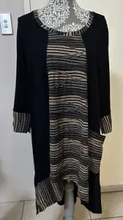 TS 14+ TAKING SHAPE DEPECHE MODE TUNIC BLACK HONEYCOMB - NEW WITH TAGS - SIZE M