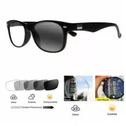 Transition Photochromic Bifocal Men Square Nerd Reading Glass +1.0 1.25 ~+3.0