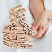 48Pcs Super Naughty Stacking Block Tower Game for Adults - Couples Date Night & Party Game, Valentine Tumbling Stacking Blocks, Fun Valentine's Day Games for Anniversary & Romantic Gifts