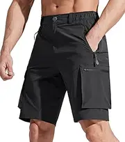 [Libin] Men's Hiking Cargo Shorts Lightweight Quick Dry Outdoor Golf Shorts for Travel Casual Fishing Water Resistant