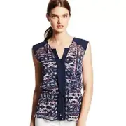 VINCE CAMUTO Sleeveless Tie Front Tribal Blouse with Cami (MEDIUM) NWT $99.00