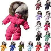 [TBUIALL] Lighting Deals of Today Baby Girls Winter Coats Jumpsuit Infant Outerwear Hooded Jacket Snowsuit Coat Baby Romper Warm Girls Coat&Jacket amaon Orders Placed by me, A Red, 18 Months-24 Months