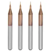 1/8" Shank 0.3mm x 1.5mm Titanium Coated Carbide End Mill CNC Router Bits 4pcs