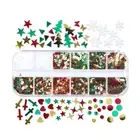 Nail Sequins Xmas Tree Nail Glitter DIY Nail Art Decorations Snow Flakes Slices