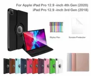 For Apple 12.9-inch iPad Pro 3rd 4th Gen Rotate PU Leather Smart Case Cover