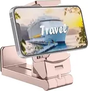 Airplane Phone Holder - Universal 360° Rotatable Phone Mount for Travel Essentials, Hands-Free Stand for Flying, Desks, Bikes, Motorcycles, and Outdoor Accessories (Pink)