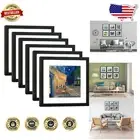 Classic Black Picture Frame Set of 6 with Real Glass Cover – Wall and Tabletop