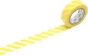 mt Masking Tape 1P"Stripe Lemon" Washi Masking Tape - Lemon