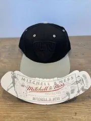 Brooklyn Nets - Mitchell & Ness - Blackout NBA Snapback Hat - Black Grey - NEW