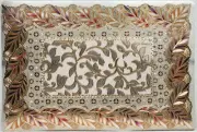 Set of 2 PVC Non Clear Placemats (18" x 12") EMBROIDERED COLORFUL FLOWERS # 8,MT