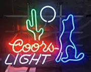 Wolf Cactus Moon Light Neon Sign 20"x16" Lamp Man Cave Show Decor Artwork SY