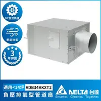 在飛比找森森購物網優惠-【DELTA 台達電子】負壓排氣型管道扇 DC馬達 超靜音 