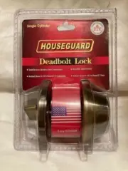 NEW ANTIQUE BRASS FINISH DEADBOLT DOOR LOCK - ADJUSTABLE LATCH
