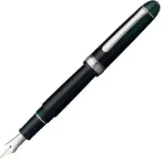 Platinum Fountain Pen #3776 Century Rhodium Finish Laurel Green, Double Bold ...