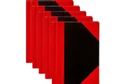 Spirax Notebook Casebound Ruled 100 Leaf A7 Black/Red 5 Pack