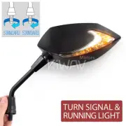KiWAV Lucifer II side mirrors mat black white amber convex wide view 10mm 1.25p