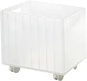 Generic Stackable Book Storage Box Book Organizer Decorative Space Saving File Box with Handles Rolling File Organizer for Office, Clear