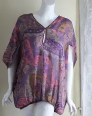 NWT ETRO O/S XS S M Silk Paisley Art-to-Wear Flowing Poncho Cocoon Tunic Top Lux