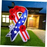 5 Ft Memorial Day American Flag Inflatables Decoration with LED Lights