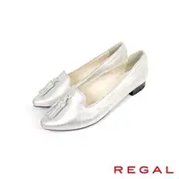 在飛比找momo購物網優惠-【REGAL】流蘇造型配飾淑女跟鞋 銀色(F27M-SLPP