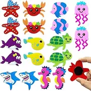 18 PCS Refrigerator Magnets Rubber Cartoon Sea Animal Magnets Magnetic Educational Gift Magnetic Decorations for Whiteboard