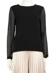 Black Cutout Detail Long Sleeve Top