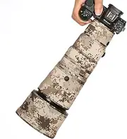 CHASING BIRDS Camouflage Waterproof Lens Coat for Nikon Z 180-600mm f/5.6-6.3 VR Rainproof Lens Protective Cover (Brown Grid, with 2.0X TC)