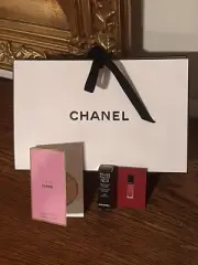 CHANEL Tie-Up Gift Bag with CHANCE Perfume + Red Rouge Allure Lipstick Samples
