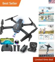 Foldable Drone with 1080P Camera for Beginners Kids Voice Control Flips