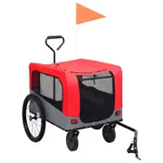 Andala Pets 2-in-1 Pet Bike Trailer and Jogging Stroller Red and Grey