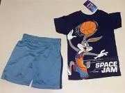 LOONEY TUNES SPACE JAM TOON SQUAD Bugs Bunny BOYS 2 PIECE OUTFIT SIZE 4 5 6 NEW