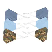 2x 3pc Be Wise Cotton Reusable Face Mask Respiratory Protective Cover BLU/Olive