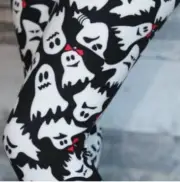 OS One SIze Ghost Leggings Fits Sizes 2-10 NWT
