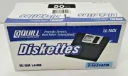 Vintage Quill Diskettes 50 Pack HD High Quality IBM 1.44MB Sealed New Made USA