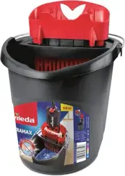 Vileda 4023103201415Ultramax Power Plastic Bucket and Press 157648, Black and R