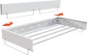 SKIKEN Wall Mounted Hidden Drying Rack for Laundry Room | Invisible Rack for Clothes/Towels | 6 Dryer Rods | Compact, Foldable to Save Space (White, 40.0")